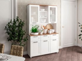 Буфет Катерини (дуб бельмунд/белое дерево) в Чокурдахе - chokurdah.mebel-nsk.ru | фото