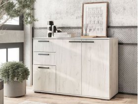 Комод Стандарт-3 NEW (дуб крафт белый) в Чокурдахе - chokurdah.mebel-nsk.ru | фото