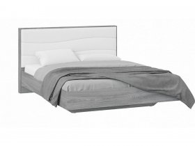 Кровать двуспальная 1,6 м «Миранда» Тип 1 (Дуб Гамильтон/Белый глянец) в Чокурдахе - chokurdah.mebel-nsk.ru | фото