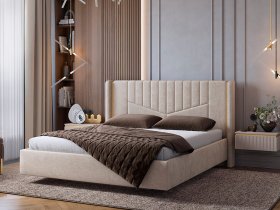 Кровать двуспальная 1,6м Диор (кашемир суфле (велюр)) в Чокурдахе - chokurdah.mebel-nsk.ru | фото
