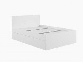 Кровать двуспальная с ящиками 1,4м Мадера-М1400 (белый) в Чокурдахе - chokurdah.mebel-nsk.ru | фото
