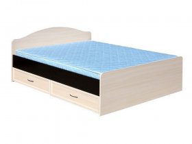 Кровать  двуспальная с ящиками 1,6м-1 (круглая спинка) в Чокурдахе - chokurdah.mebel-nsk.ru | фото
