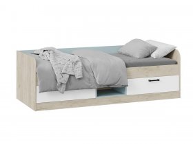 Кровать комбинированная «Оливер» Тип 1 401.003.000 (дуб крафт серый/белый/серо-голубой) в Чокурдахе - chokurdah.mebel-nsk.ru | фото