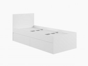 Кровать односпальная с ящиками 0,9м Мадера-М900 (белый) в Чокурдахе - chokurdah.mebel-nsk.ru | фото