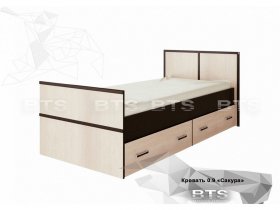 Кровать односпальная с ящиками 0,9м Сакура (BTS) в Чокурдахе - chokurdah.mebel-nsk.ru | фото
