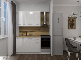 Кухонный гарнитур МДФ Выгодно и точка 1,5 м (белый глянец) в Чокурдахе - chokurdah.mebel-nsk.ru | фото