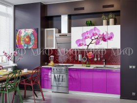 Кухонный гарнитур Орхидея (фиолетовый) в Чокурдахе - chokurdah.mebel-nsk.ru | фото