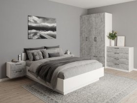 Модульная спальня Гамма (белый/цемент) в Чокурдахе - chokurdah.mebel-nsk.ru | фото