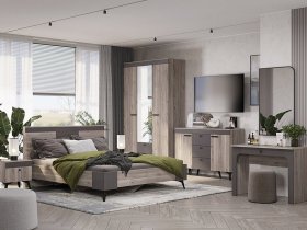 Модульная спальня Кассандра (дуб смоки/MF14) в Чокурдахе - chokurdah.mebel-nsk.ru | фото