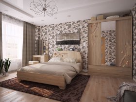 Модульная спальня Виктория-1 (дуб сонома) в Чокурдахе - chokurdah.mebel-nsk.ru | фото