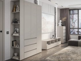 Модульная стенка Люмо (кашемир) в Чокурдахе - chokurdah.mebel-nsk.ru | фото