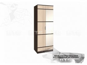 Шкаф двухстворчатый с зеркалом платяной-бельевой Сакура (BTS) в Чокурдахе - chokurdah.mebel-nsk.ru | фото