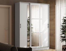 Шкаф-купе 1,6м «Стиль-2» (белый) в Чокурдахе - chokurdah.mebel-nsk.ru | фото