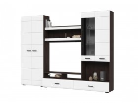 Стенка ГС-01 Либерти (венге/белый глянец) в Чокурдахе - chokurdah.mebel-nsk.ru | фото