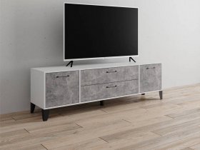 Тумба под ТВ Парус-13 (белый/ателье светлое) в Чокурдахе - chokurdah.mebel-nsk.ru | фото