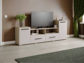 Тумба под ТВ Парус-2 (дуб крафт серый/кашемир) в Чокурдахе - chokurdah.mebel-nsk.ru | фото