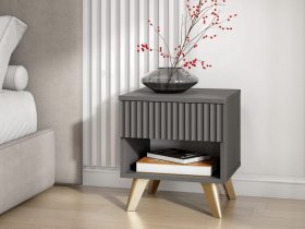 Тумба прикроватная Эккервуд (графит) в Чокурдахе - chokurdah.mebel-nsk.ru | фото